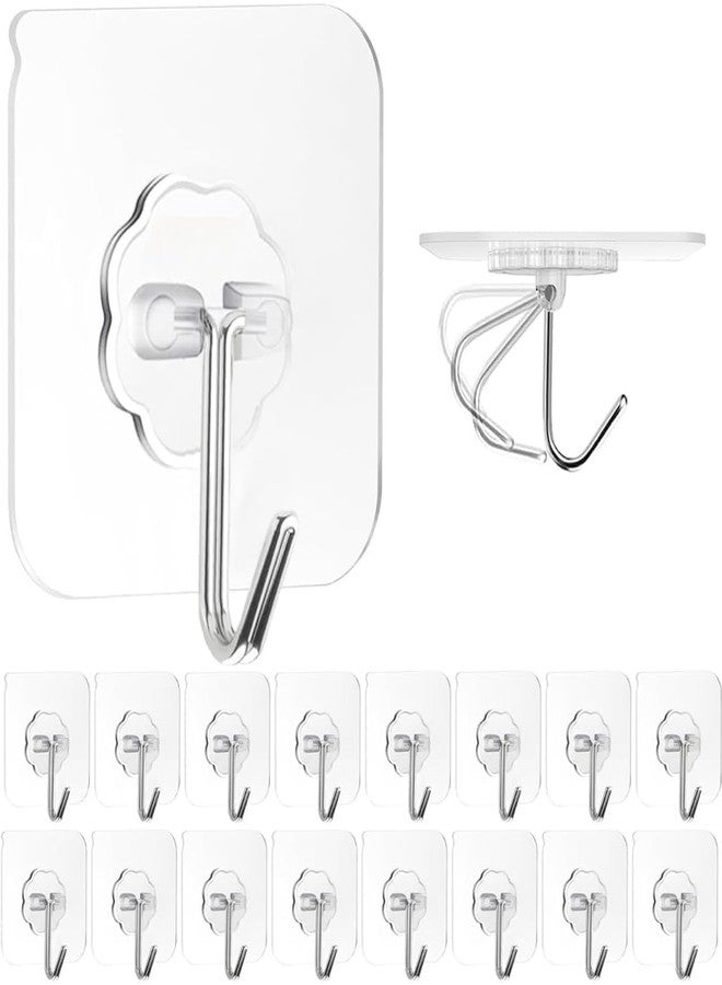 GONIPIMI Flower Adhesive Wall Hook, 10 Pack Heavy Duty Hooks for Wall Hanging, Strong Self-Adhesive Sticker Hooks for Walls Waterproof Wall Hanger Hook for Hanging Coats and Heavy Items Keys GI-108 - Image 1